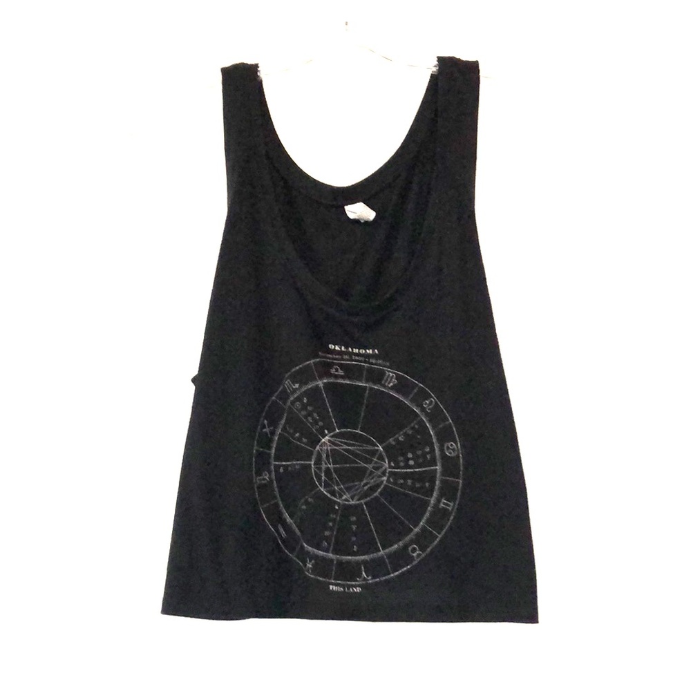 Loose Black Astrology Crop Top
